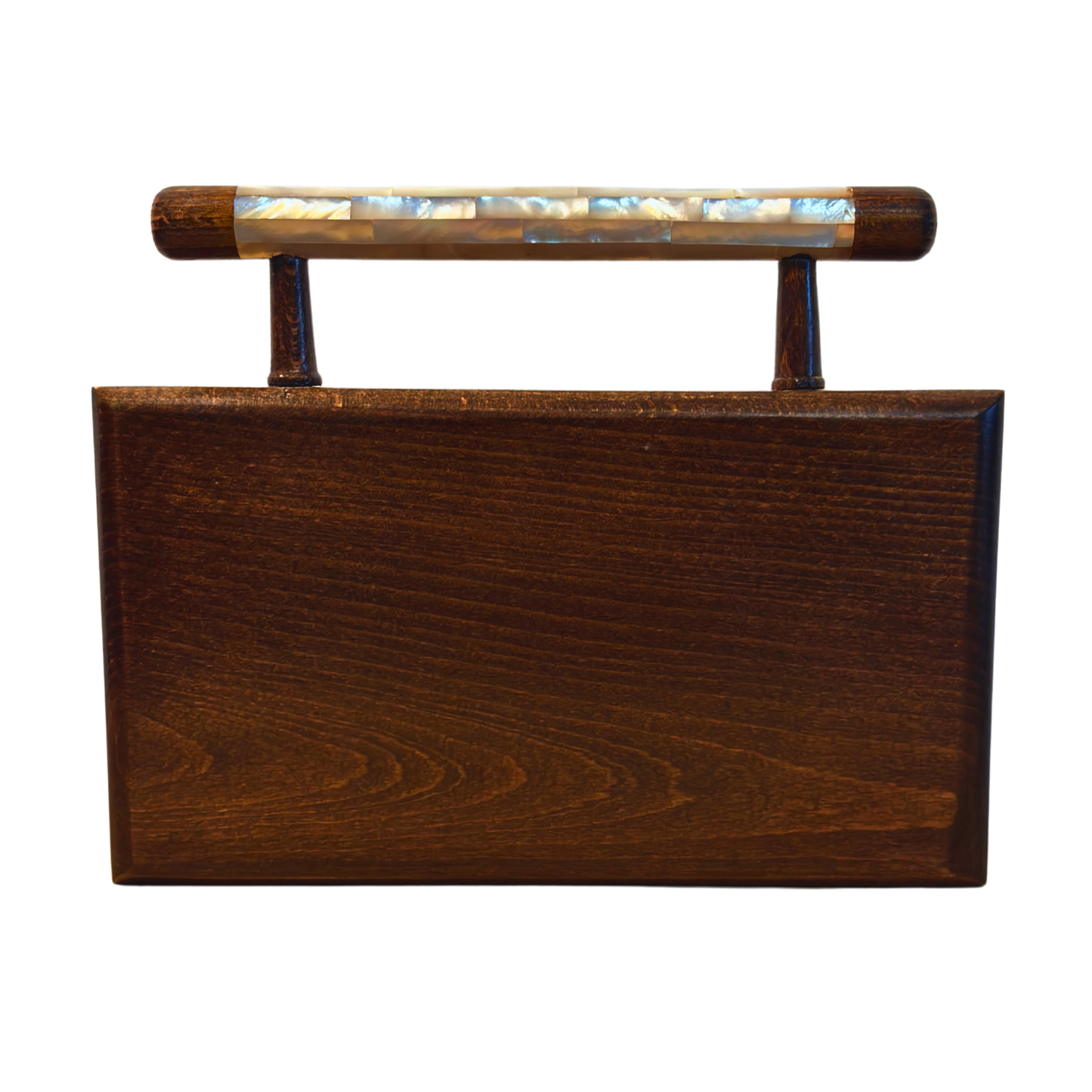 Sham – Luxe Damascene Clutch met Bloemmotief Parelmoer & Brokaat Voering