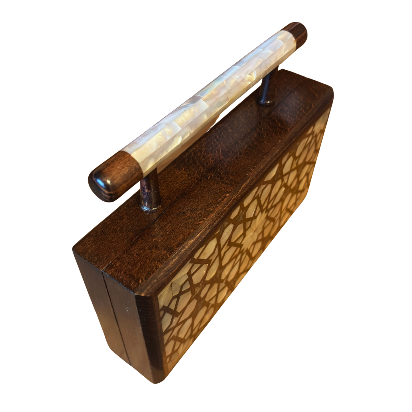 A Estrela Celestial – Bolsa Damasquina de Nogueira com Madrepérola