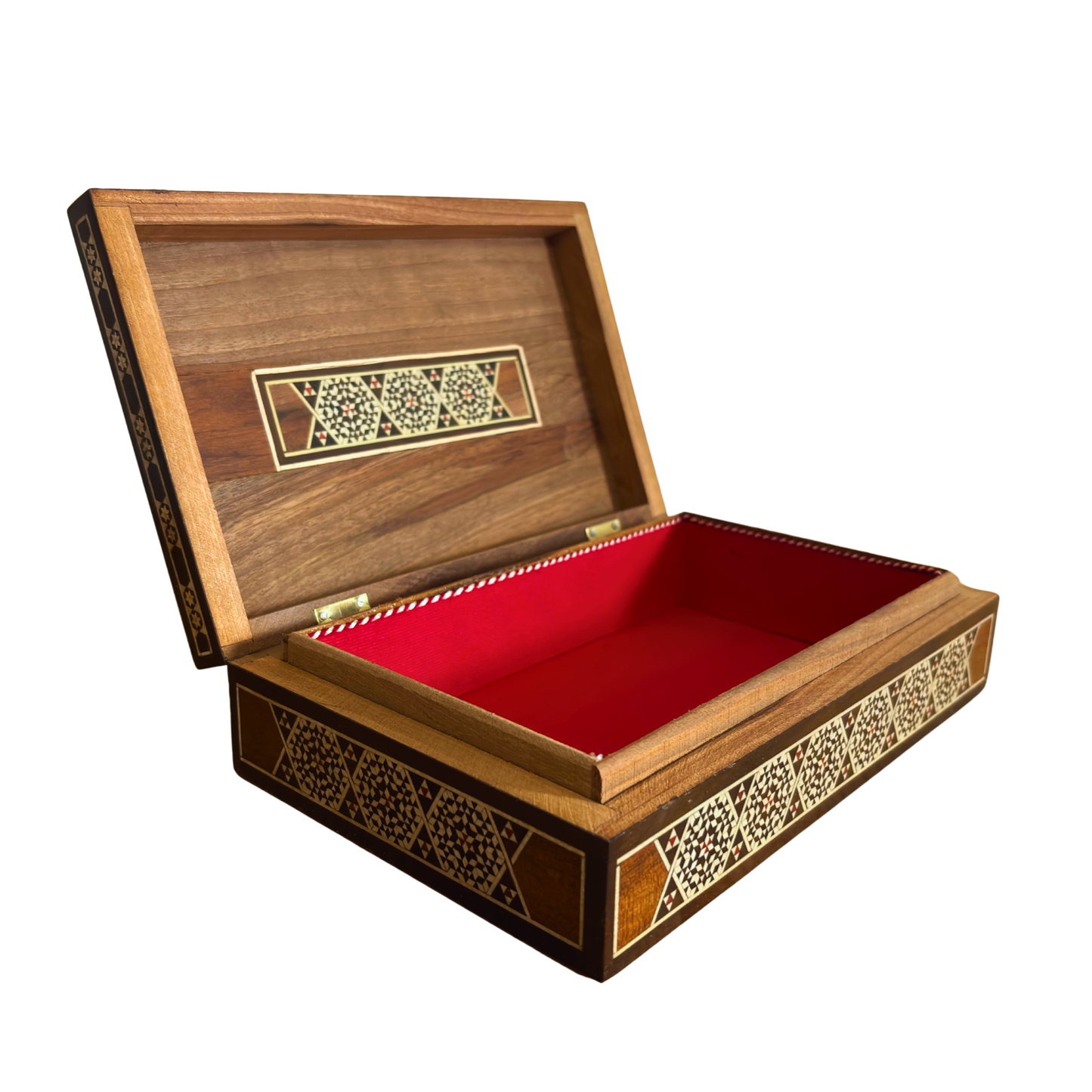 Vintage 1970 Damascene Wooden Mosaic Box