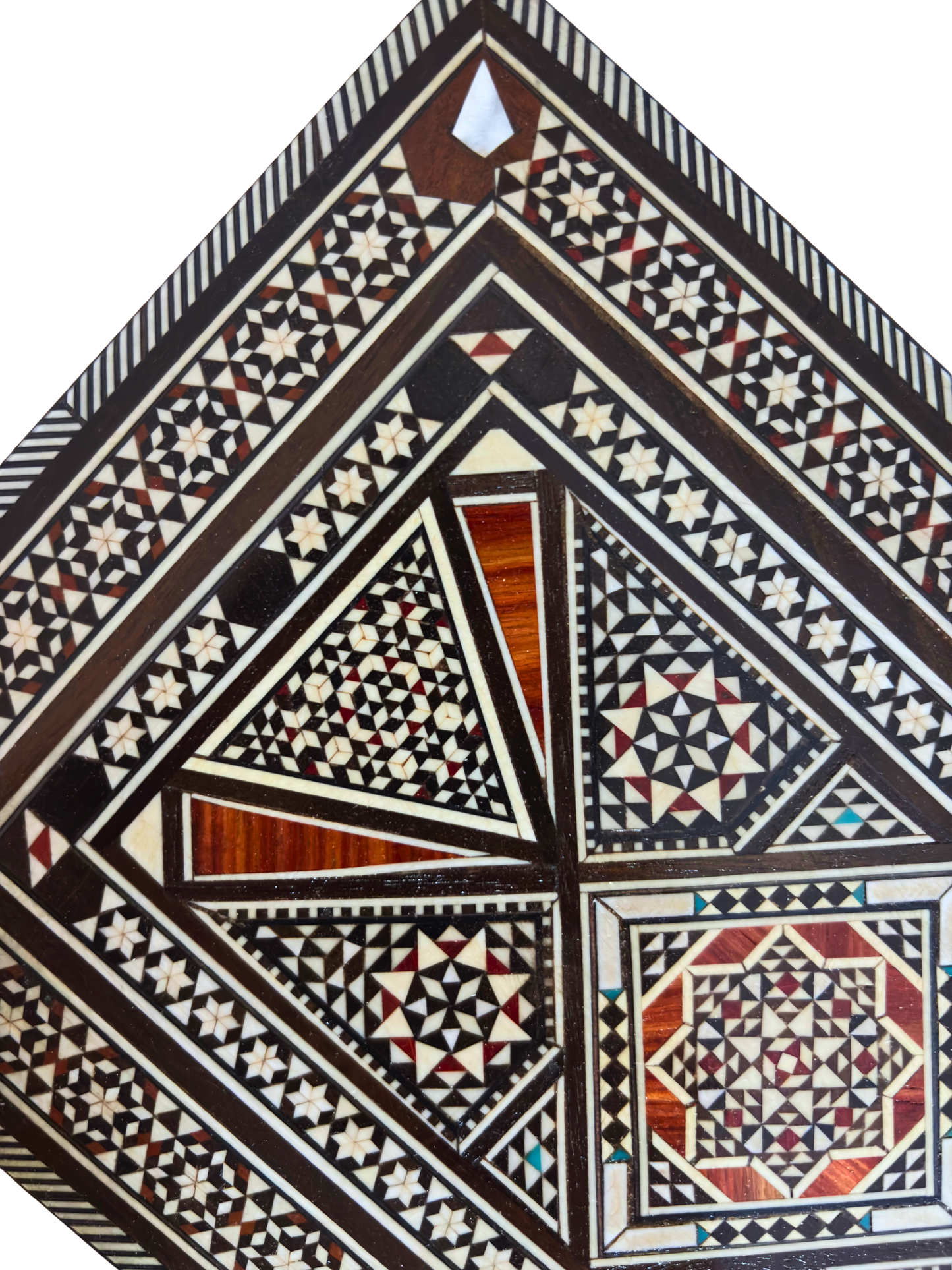 Vintage 1970 Damascene Wooden Mosaic Box