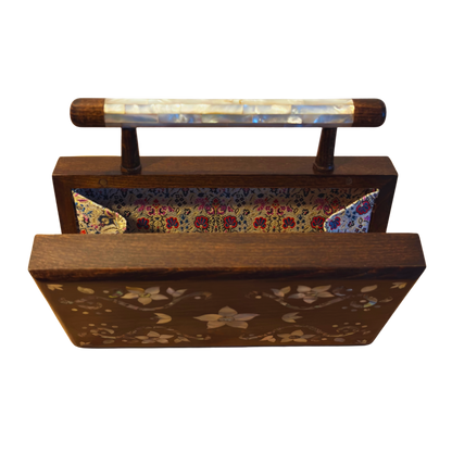 Sham – Clutch Damascena di Lusso con Madreperla Floreale e Interno in Broccato