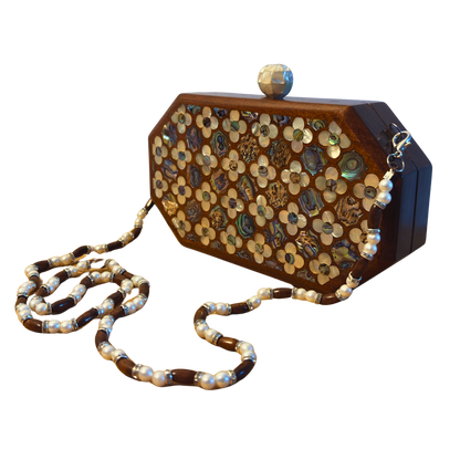 Jouri – Luksusowa Torebka Damasceńska z Różową Masą Perłową & Perłowym Różańcem