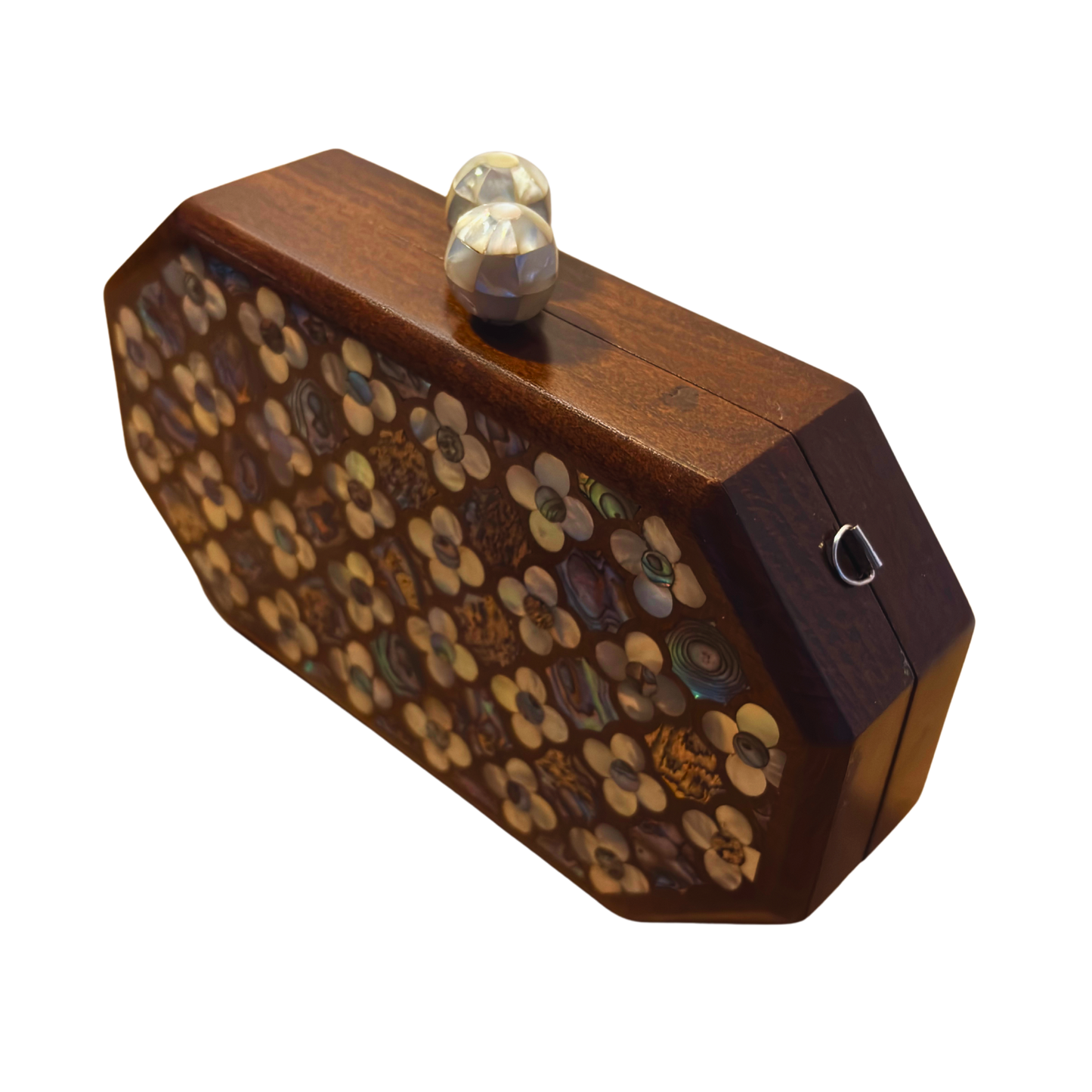 Jouri – Luksusowa Torebka Damasceńska z Różową Masą Perłową & Perłowym Różańcem