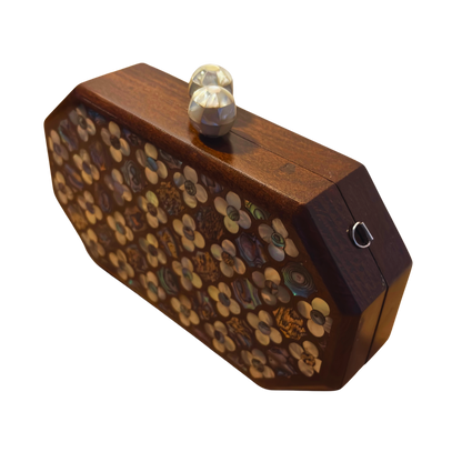 Jouri – Luksusowa Torebka Damasceńska z Różową Masą Perłową & Perłowym Różańcem