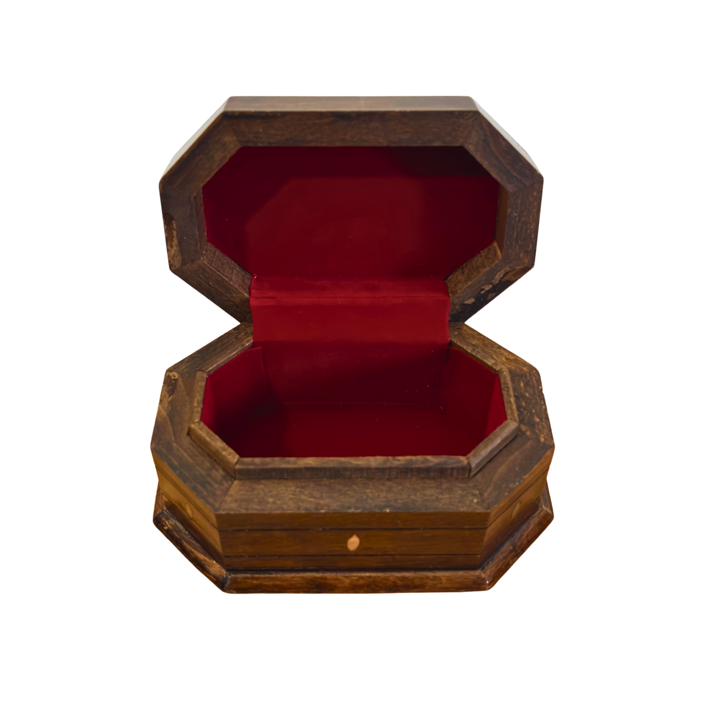 Ręcznie Rzeźbione Pudełko z Buku – Masa Perłowa i Wykończenie Orzechowe