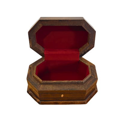 Ręcznie Rzeźbione Pudełko z Buku – Masa Perłowa i Wykończenie Orzechowe