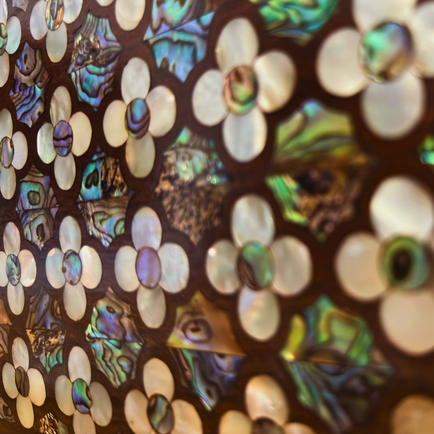 Jouri – Luksusowa Torebka Damasceńska z Różową Masą Perłową & Perłowym Różańcem