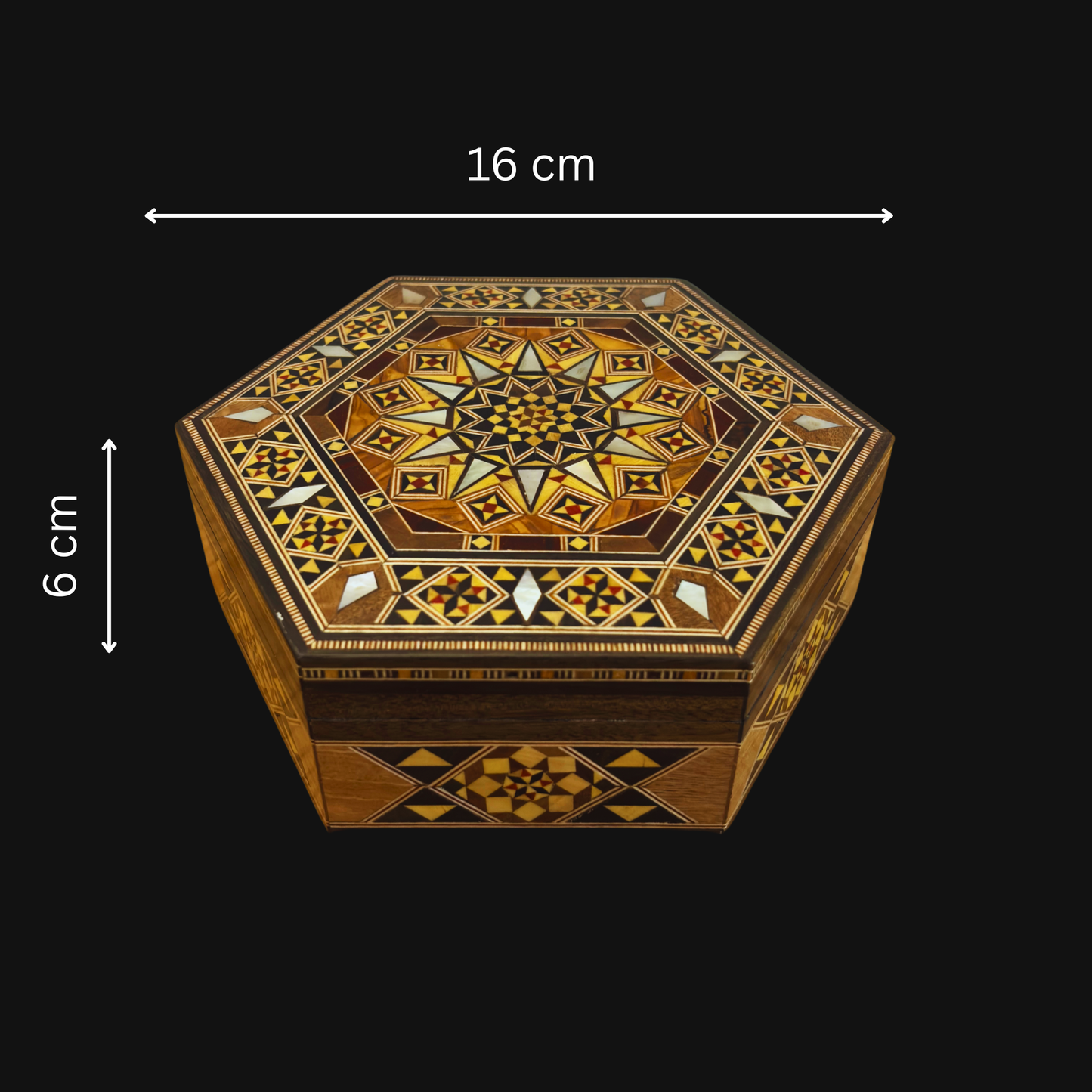 Caja de Mosaico Damasceno Artesanal – Nácar y Elegancia de Terciopelo