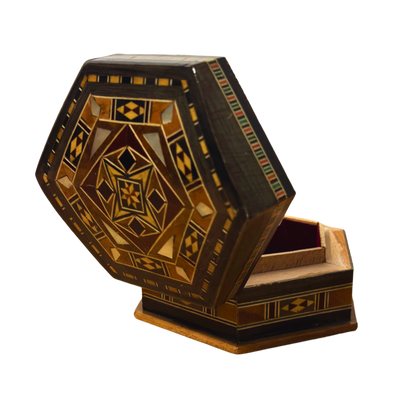 Caja de Mosaico Artesanal de Damasco – Arte Tradicional y Terciopelo