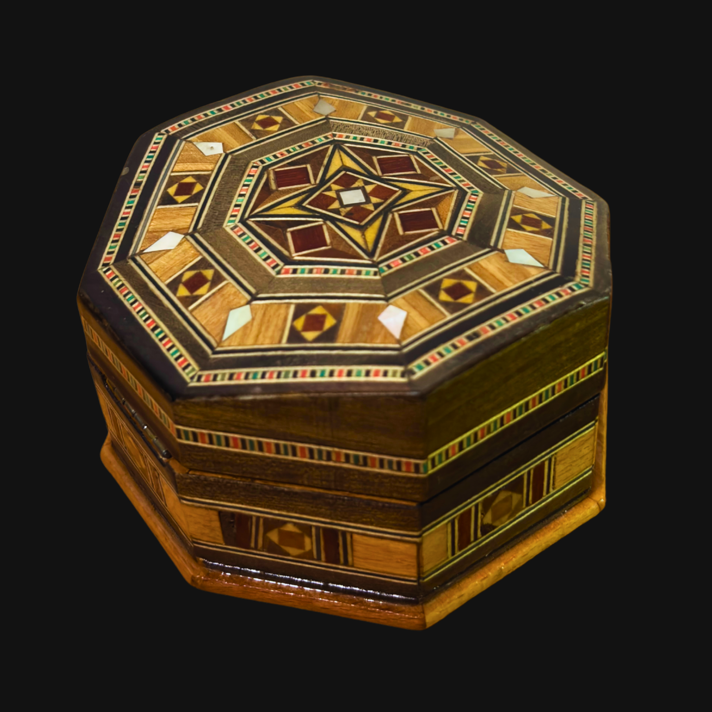 Caja de Mosaico Artesanal de Damasco – Arte Tradicional y Terciopelo