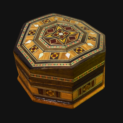 Caja de Mosaico Artesanal de Damasco – Arte Tradicional y Terciopelo