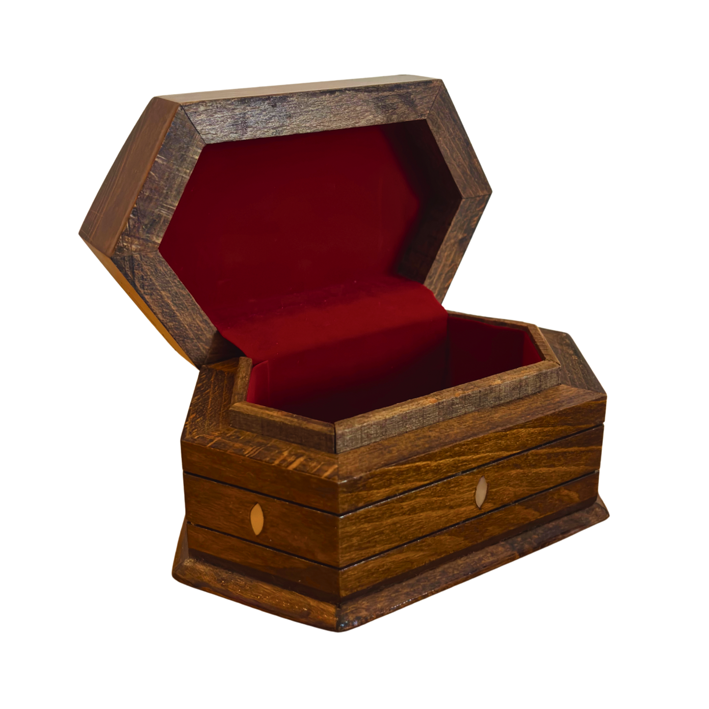 El Oyması Kayın Ahşap Kutu – Sedef ve Kadife Astar, Zamansız Doğu Tasarımı