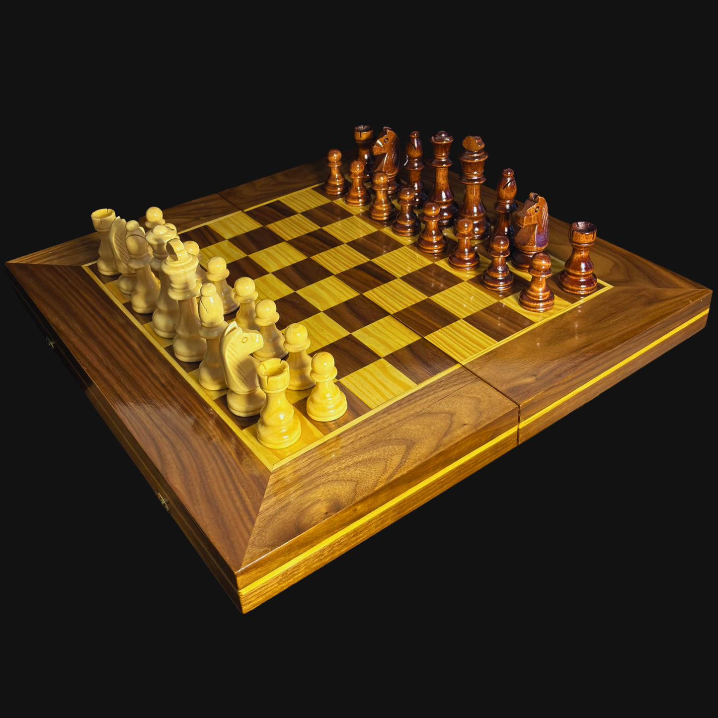 Handcrafted Damascene Chess & Backgammon Table by Gaby Al Dayeh – Classic Mosaic Design