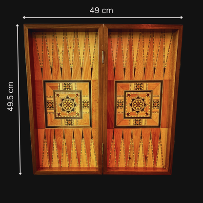 Handcrafted Damascene Chess & Backgammon Table by Gaby Al Dayeh – Classic Mosaic Design