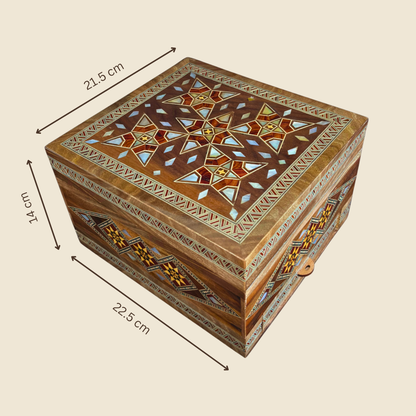 Scatola Porta Orologi in Mosaico Damasceno per 6 Orologi – Madreperla e Velluto