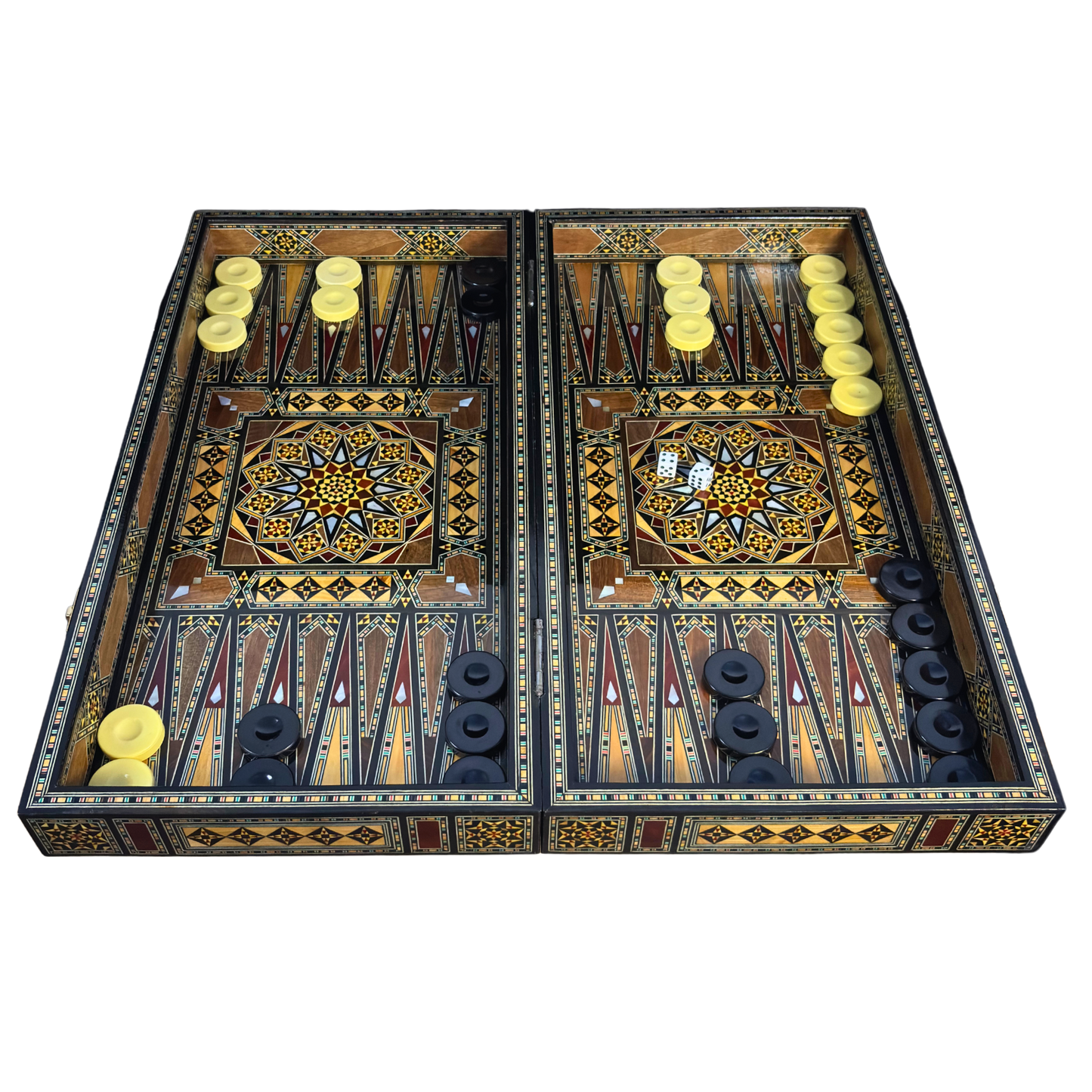 Juego de Ajedrez y Backgammon de Lujo – Arte Damasceno y Nácar