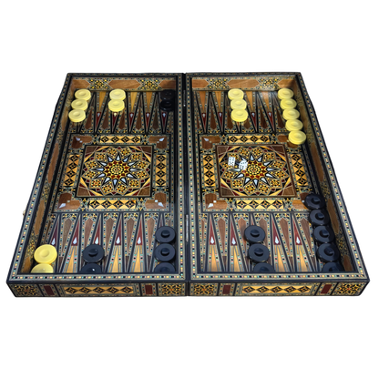Juego de Ajedrez y Backgammon de Lujo – Arte Damasceno y Nácar