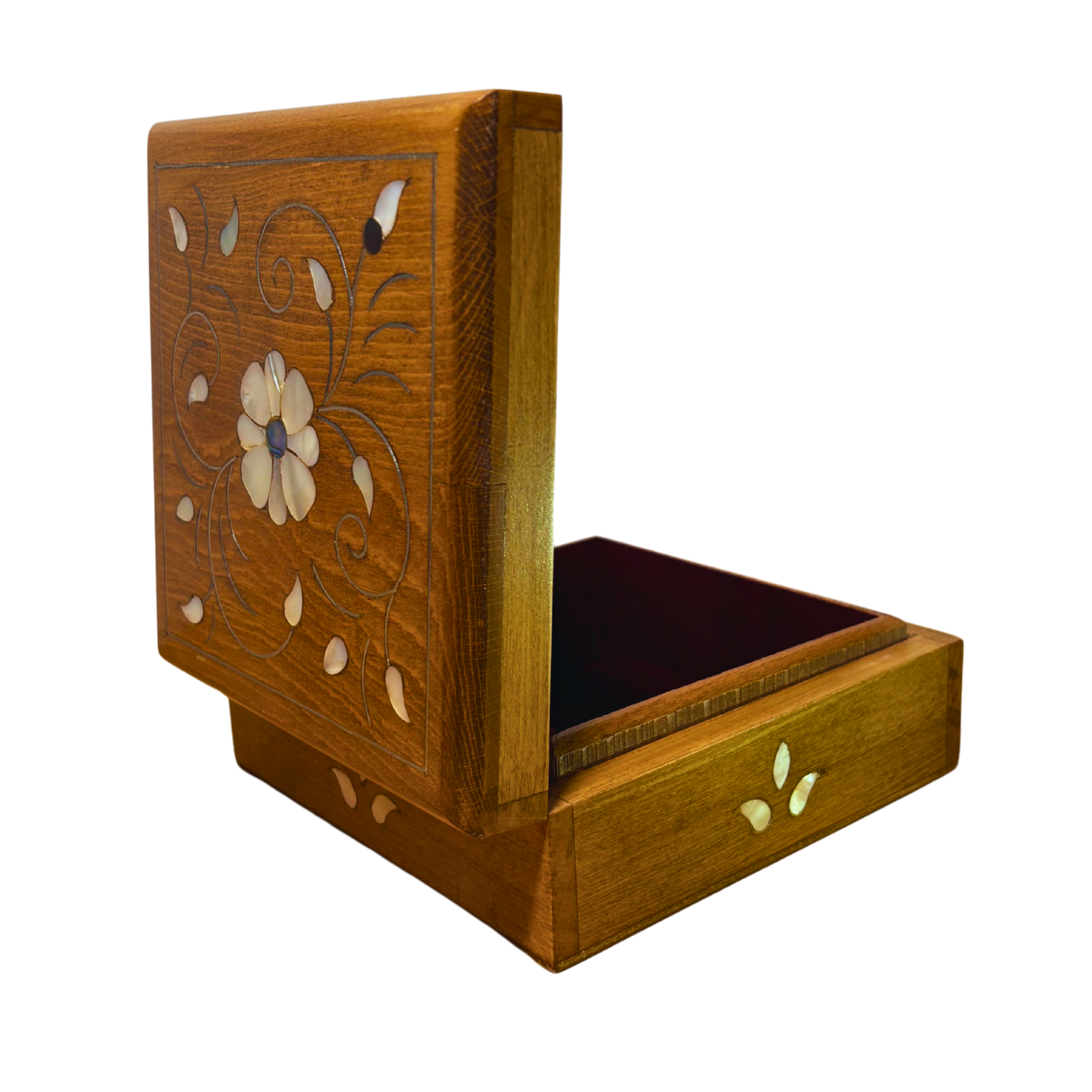 Caja Damasquina de Lujo Hecha a Mano – Nácar y Elegancia de Terciopelo