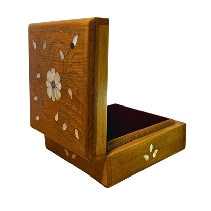 Caja Damasquina de Lujo Hecha a Mano – Nácar y Elegancia de Terciopelo