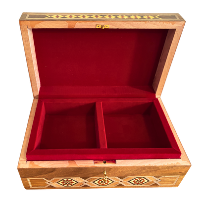 Kilitli Şam Mozaik Takı Kutusu – El Yapımı Zarif Eser