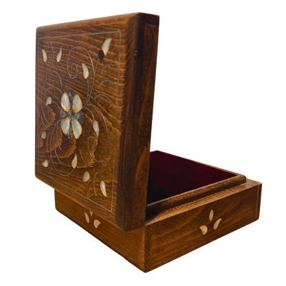 El Yapımı Şam Lüks Kutusu – Sedef & Kadife Zarafeti