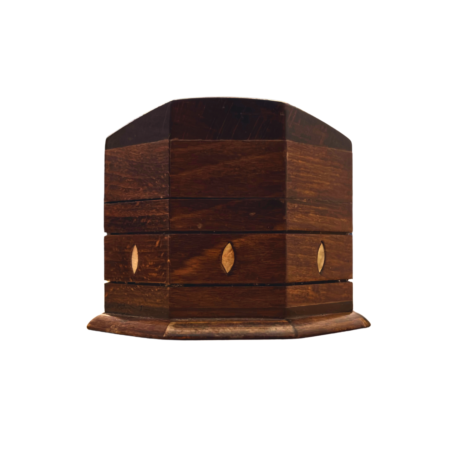 Ręcznie Rzeźbione Pudełko z Buku – Masa Perłowa i Wykończenie Orzechowe